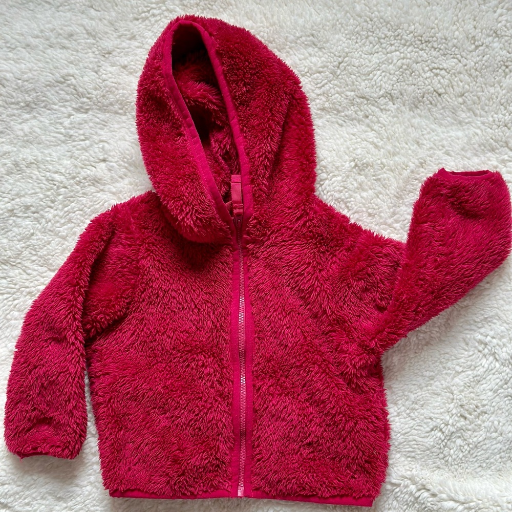 Primary Baby Teddy Fleece Jacket in Rasberry - 12-18M